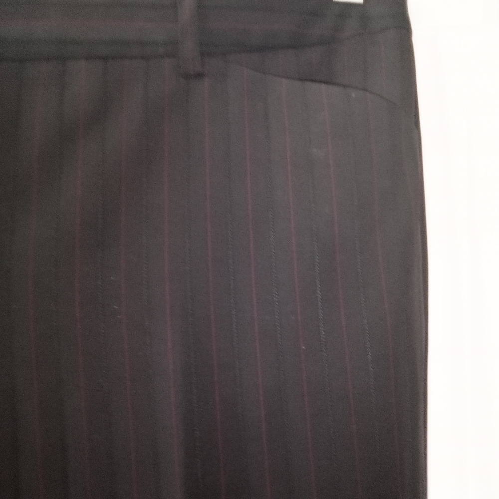 Editer Y2K Corporate Business Goth Black With Red Pinstripes Trousers Size 10 - Picture 3 of 6
